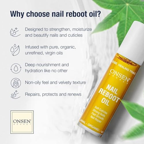 Onsen Secret Nail Reboot Duo  Treatment for Damaged Nails  Natural Nail Care and Cuticle Repair  Visible Results For Perfect Nails Cuticle Conditioner Cream and Nail Reboot Oil