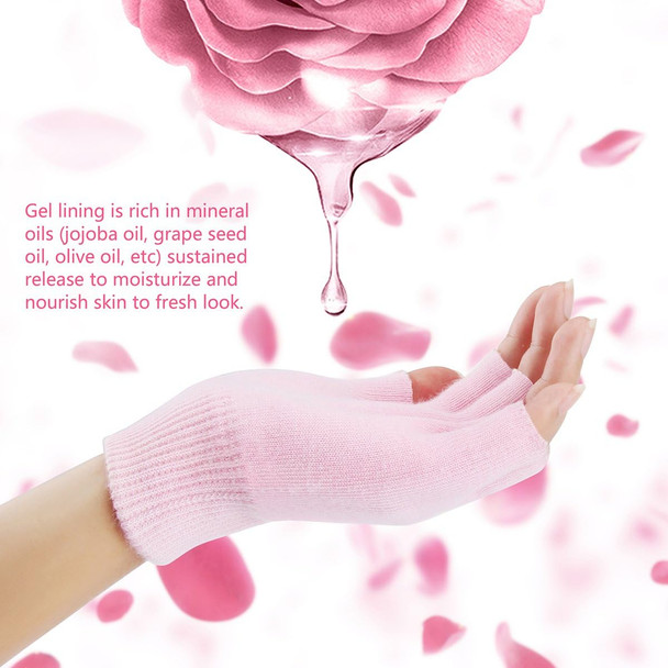 Codream Fingerless Moisturizing Gloves for Dry Hand - Silicone Gel Spa Gloves | Overnight Treatment | Healing Repair Cracked Finger Aloe Moisturizer Gloves