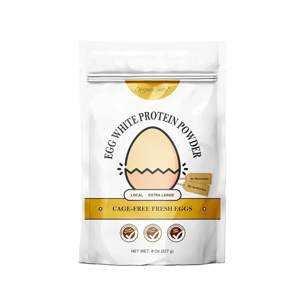 Orgnisulmte Egg White Protein Powder 8 Oz Pasteurized Dried Egg Whites Protein Gluten-Free Non-GMO Unflavored  Free Range High Whip for Baking Desserts