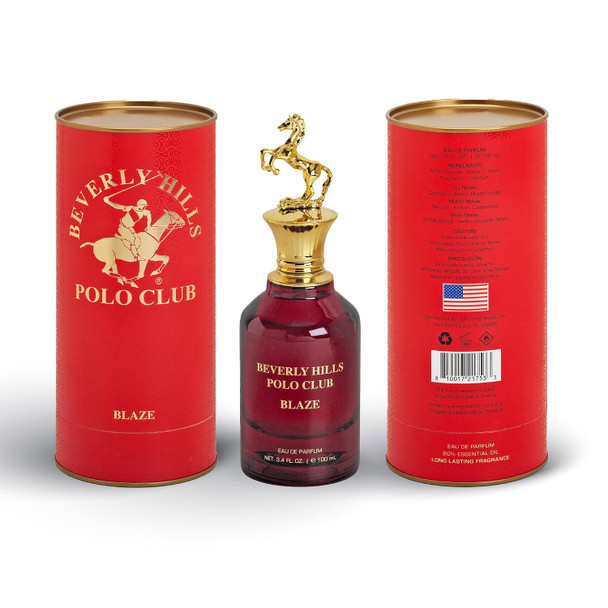 Beverly Hills Polo Club Eau de Parfum for Men - 3.4 Fl Oz, Signature Long-Lasting Scent, Iconic Metal Horse Cap, Luxury Gift Box