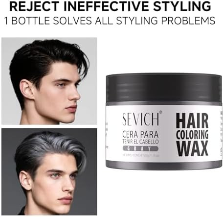Gowwim Hair Wax Color Temporary Hair Dye Natural Hair Color Wax 72h Hold and Non Greasy Hair Dye for Women and Men for Styling 1.76 Oz