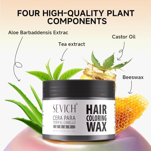 Gowwim Hair Wax Color Temporary Hair Dye Natural Hair Color Wax 72h Hold and Non Greasy Hair Dye for Women and Men for Styling 1.76 Oz