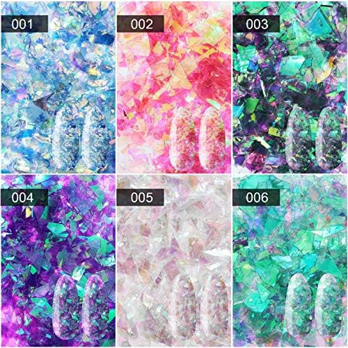 Maitys Mermaid Iridescent Chunky Glitter Flakes Chrome Nail Sequins Aurora Holographic Mermaid Nail Glitter Flake Glitters Chunky Iridescent Flakes for Face Eyes Body Hair Nails Decoration