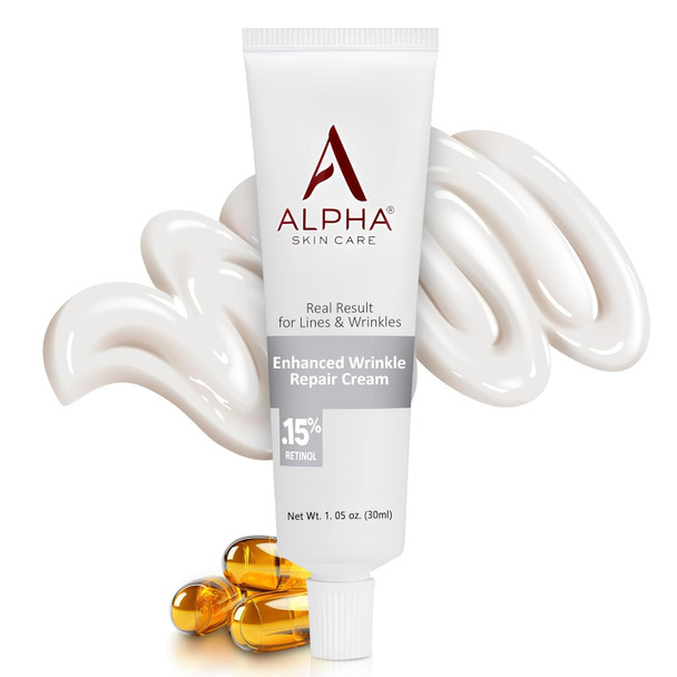 Alpha Skin Care Enhanced Wrinkle Repair Cream 0.15% Retinol 1.05 Oz  Anti-aging cream with Vitamins A, C & E helps reduce lines & wrinkles for all skin types.