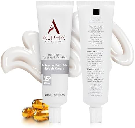 Alpha Skin Care Enhanced Wrinkle Repair Cream 0.15% Retinol 1.05 Oz  Anti-aging cream with Vitamins A, C & E helps reduce lines & wrinkles for all skin types.