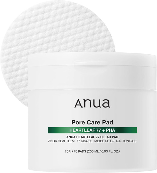 Anua Heartleaf 77 Toner Pads, Non-Comedogenic, 70 Pads | Daily Exfoliating Toner Pad for Skin Texture Care with Centella & PHA, Dual-Textured Pore Pads, Smooth Skin, Korean Skincare