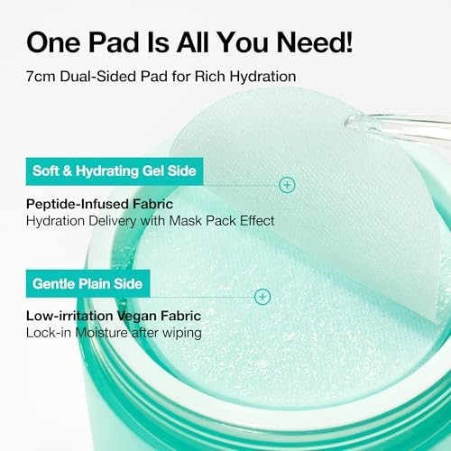 Anua PDRN 100 Hyaluronic Acid Toner Pad, 6.1 fl oz, 60 Count | Hydrating Dual-Textured Toner Pads, Salmon DNA & Collagen Face for Glass Skin Glow & Makeup Prep, Sensitive & Dry Skin