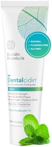 Bio-Botanical Research Biocidin Dentalcidin Mint Fluoride Free Whitening Toothpaste  Botanical Blend for Sensitive Teeth Promote a Healthy Oral Microbiome, Plaque Removal and Gum Health, Plant Based