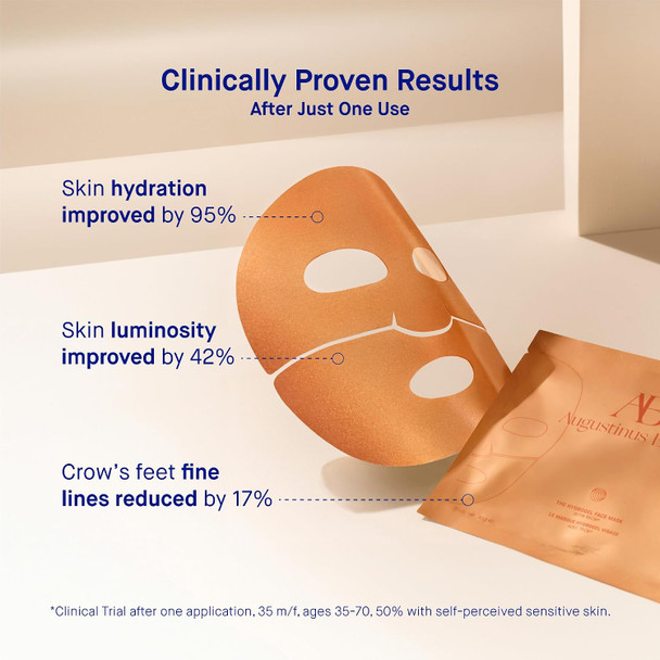 Augustinus Bader The Hydrogel Face Mask – Luxury Cooling, Hydrating & Plumping Facial Treatment – Smooths, Firms & Boosts Radiance – Soothing, Restorative Formula