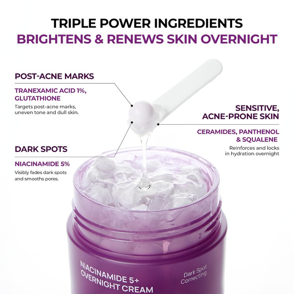 JUMISO Niacinamide Overnight Sleeping Mask, Capsule Cream (50ml/1.69 fl oz)