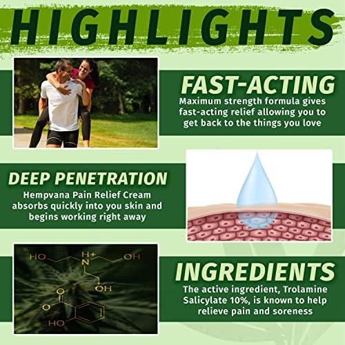 Hempvana Relief Cream 2 Pack with Seed Extract  Relieves Inflammation Muscle  Joint Back Knee Nerves and Arthritis  Made in USA 3oz Paraben Free Vegan Cruelty Free As Seen On TV