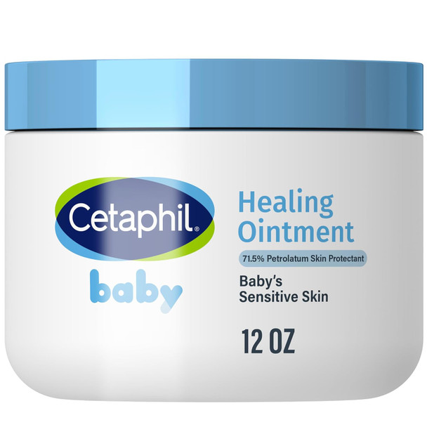Cetaphil Baby Healing Ointment, Diaper Rash Ointment Soothes and Protects Baby's Irritated-Skin, Protectant For Dry Skin, 12oz, (Pack of 2)