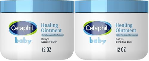 Cetaphil Baby Healing Ointment, Diaper Rash Ointment Soothes and Protects Baby's Irritated-Skin, Protectant For Dry Skin, 12oz, (Pack of 2)