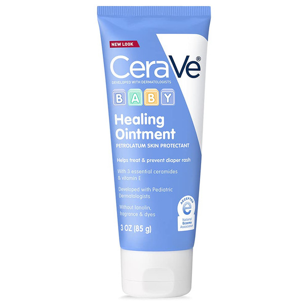 CeraVe Diaper Rash Cream, Baby Healing Ointment with Vitamin E, 3oz | Soothes Diaper Rash and Protect Extra Dry, Cracked Skin with Ceramides, Free Of Lanolin, Fragrance, Dye and Paraben