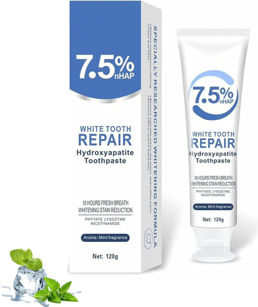 Hydroxyapatite Toothpastes for Enamel Protection and Tooth Strengthening Fluoride Free Formula for Sensitive Teeth Gentle and Effective Formula Gentle Mint Fresh Breath