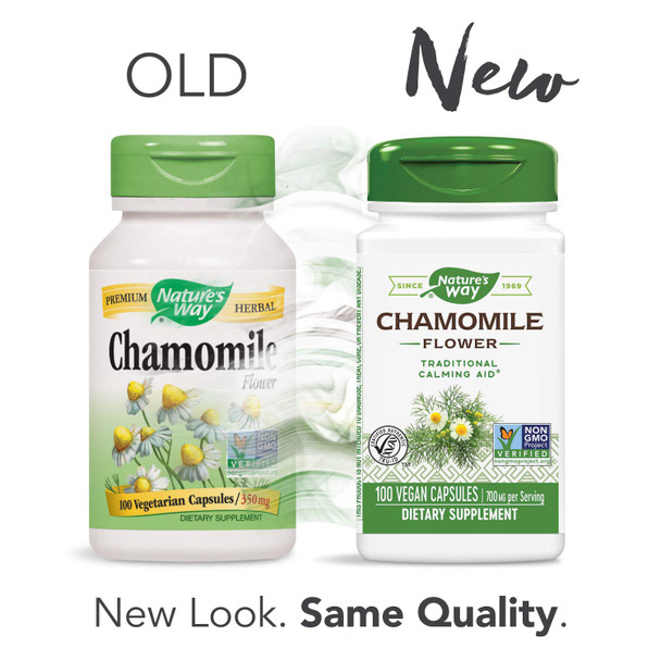 Nature's Way Chamomile Flower, 700 mg per serving, 100 Capsules (Packaging May Vary)