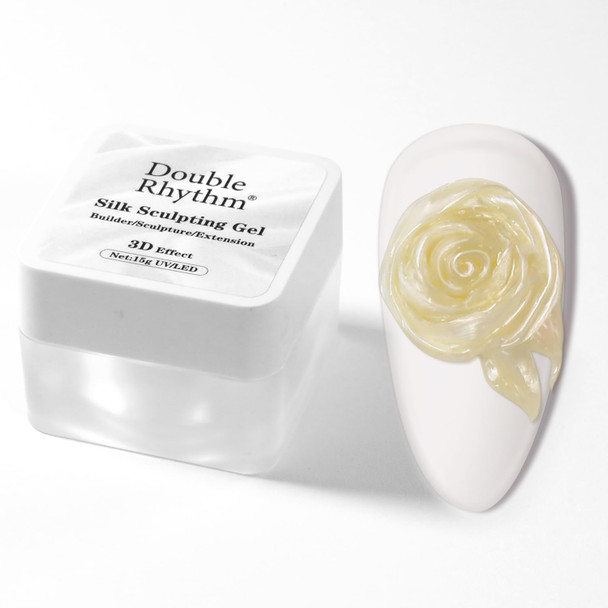 Double Rhythm 3D Nail Gel Clear Solid Sculpting for Art Non-Sticky Hard Gel for Building Carving Molding Nail Extension Soak Off UV/LED Nail Art Salon Home DIY 0.5 Oz (Clear)