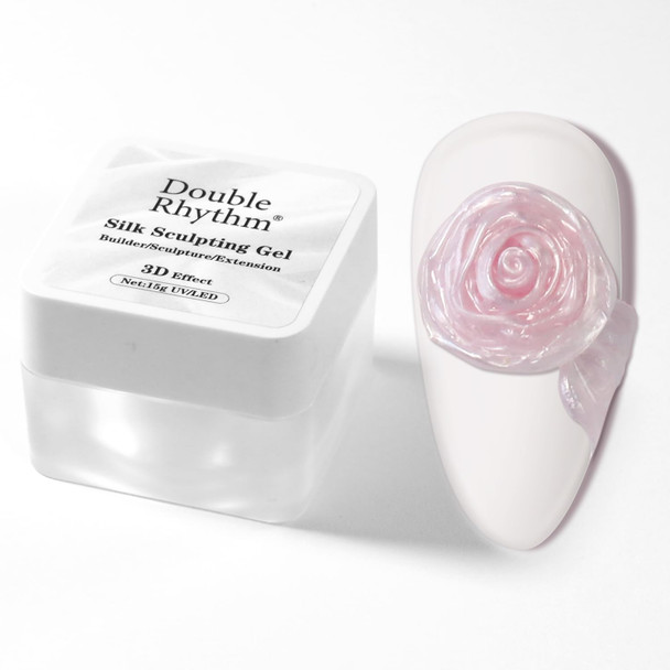 Double Rhythm 3D Nail Gel Clear Solid Sculpting for Art Non-Sticky Hard Gel for Building Carving Molding Nail Extension Soak Off UV/LED Nail Art Salon Home DIY 0.5 Oz (Clear)