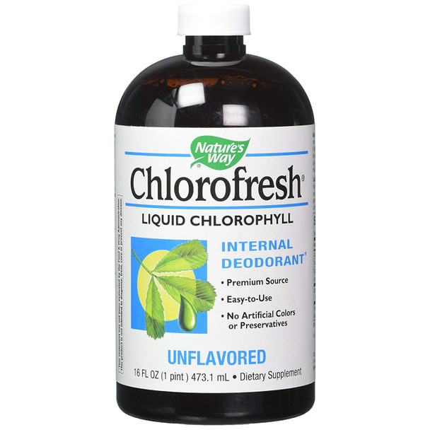 Nature's Way Chlorofresh Liquid Chlorophyll Internal Deodorant, Natural Mint Flavor 16 oz (3 pack)