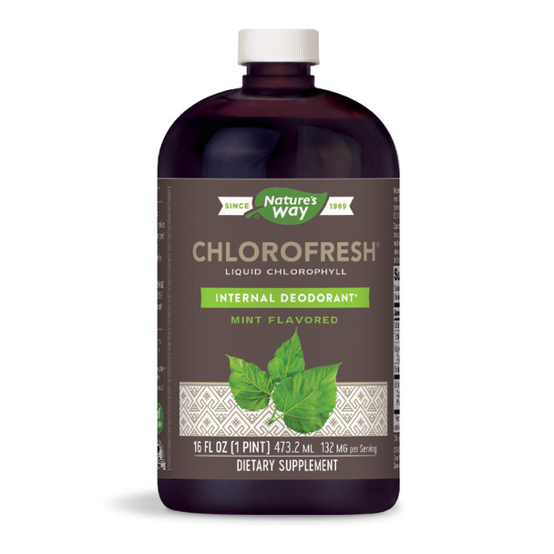 Nature's Way Chlorofresh, Liquid Chlorophyll Concentrate, Internal Deodorant*, Supports Detoxification Pathways*, Mint Flavor, 16 Fl. Oz