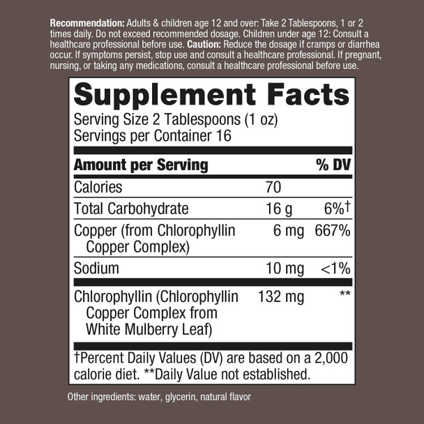 Nature's Way Chlorofresh, Liquid Chlorophyll Concentrate, Internal Deodorant*, Supports Detoxification Pathways*, Mint Flavor, 16 Fl. Oz