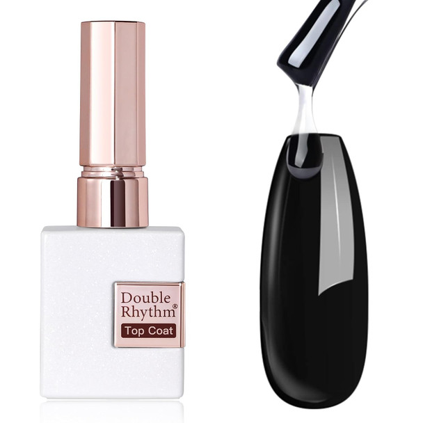 Double Rhythm 15ML No Wipe Gel Top Coat Base Coat Iridescent Glitter Shimmer 2 in 1 Nail Polish Manicure DIY Home Salon (Matte Top Coat)
