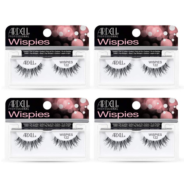 Ardell False Eyelashes Wispies  Natural Look Soft Band Lightweight  Flared Strip Lashes for Glamour and  Everyday Use 4 Pairs