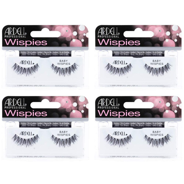 Ardell False Eyelashes Wispies  Natural Look Soft Band Lightweight  Flared Strip Lashes for Glamour and  Everyday Use 4 Pairs