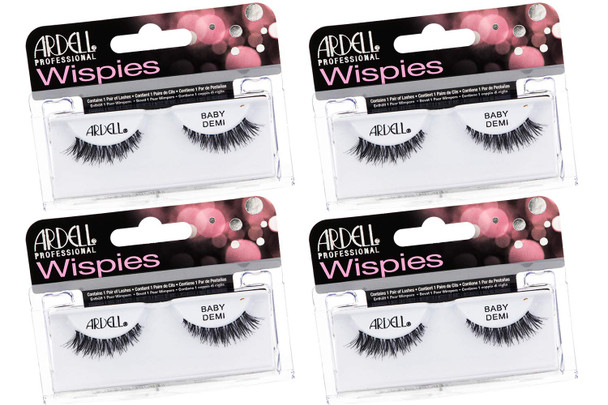 Ardell False Eyelashes Wispies  Natural Look Soft Band Lightweight  Flared Strip Lashes for Glamour and  Everyday Use 4 Pairs