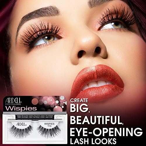 Ardell False Eyelashes Wispies  Natural Look Soft Band Lightweight  Flared Strip Lashes for Glamour and  Everyday Use 4 Pairs