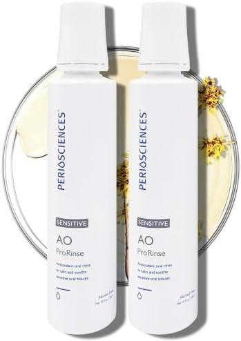 PerioSciences AO ProRinse Sensitive Teeth Mouthwash with Essential Oils and Antioxidants  Alcohol Free Mouthwash for Extreme Oral Sensations