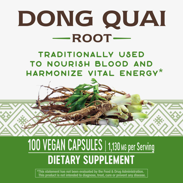 Nature's Way Dong Quai Root, 565mg, 100 Capsules (Pack of 2)