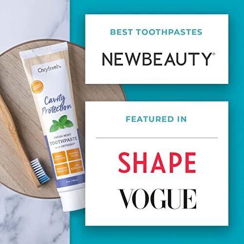 Oxyfresh Premium Cavity Protection  Fresh Mint Fluoride Toothpaste  Unique Non Staining Fluoride Helps Keep Teeth White  Helps Fight Cavities Plaque and Tartar  Strengthen Sensitive Enamel