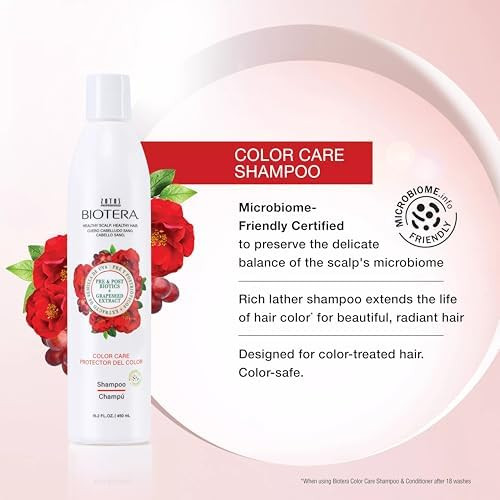 Biotera Color Care Shampoo for ColorTreated Hair  Protects and Extends Vibrancy with Coconut and Grapeseed Extract Enhances Shine and Softness Color Safe Vegan