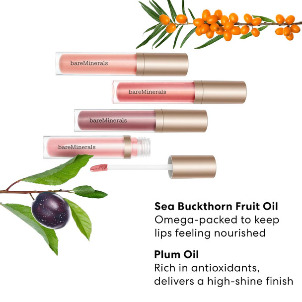 bareMinerals Mineralist Lip Gloss-Balm, Hydrating Lip Gloss + Balm Hybrid, Sheer Glossy Lip Balm, No Stickiness, Improves Lip Smoothness, Vegan