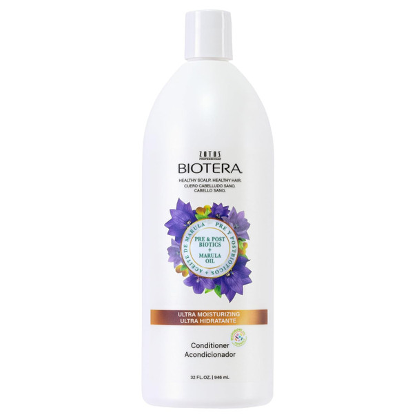 Biotera Ultra Moisturizing Conditioner for Dry Damaged Hair - Deep Hydration with Coconut andMarula Oil Restores Moisture Enhances Shine and Softness Sulfate-Free Color-Safe Vegan