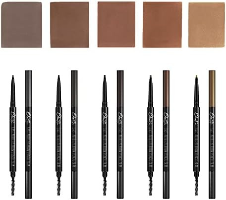 BBIA Last Auto Eyebrow Pencil SLIM 7 Colors – No Sebum Ultra Fine Brow Definer Pencil Retractable Dual-Sided Brush Waterproof Shape & Define & Fill Eye Brow Korean Makeup