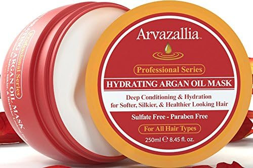 Arvazallia Hydrating Argan Oil Hair Mask and  Deep Conditioner For Dry Hair  Repairs Moisturizes Detangles Damaged or Dry hair Leaving it Soft Silky and Easier to Manage. Sulfate Free
