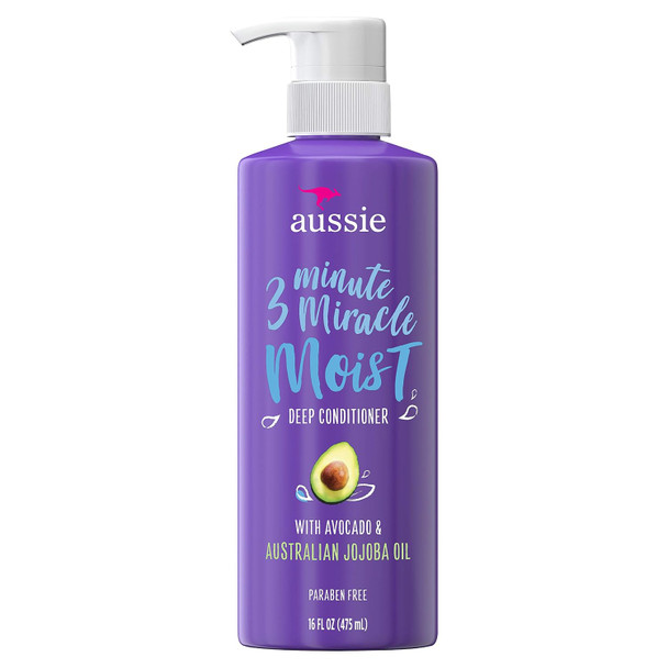 Aussie 3 Minute Miracle Moist Deep Conditioner for Dry Hair Avocado and  Jojoba Oil  Safe for Color Treated Hair  Nourishing Hydration Silky Shine Paraben Free