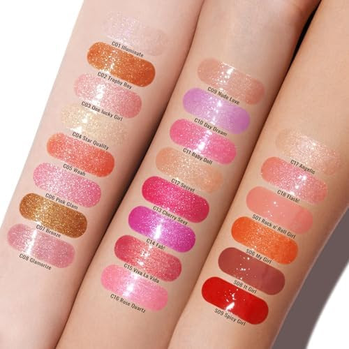 Oulac Shimmer Liquid Lipstick High Shine Glitter Lip Gloss for Women Shimmer Non Sticky Glossy Finish