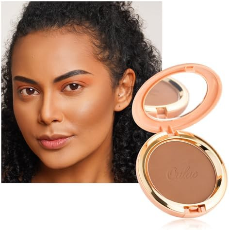 Oulac Matte Bronzer Powder Face Makeup with Mirror SunKissed Bronzer Look
