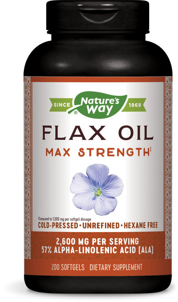 Nature's Way Flax Oil 1300mg, 200 Softgels