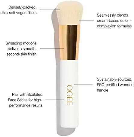 Ogee Blender Brush Ultra Soft Foundation Brush with Vegan Bristles Professional Quality Makeup Brush