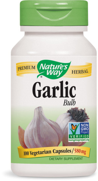 Nature's Way Garlic Bulb, 580mg, 100 Capsules (Pack of 2)