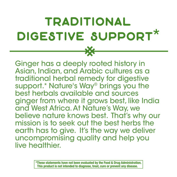Nature's Way Premium Herbal Ginger Root, 1,100 mg per serving, 100 VCaps