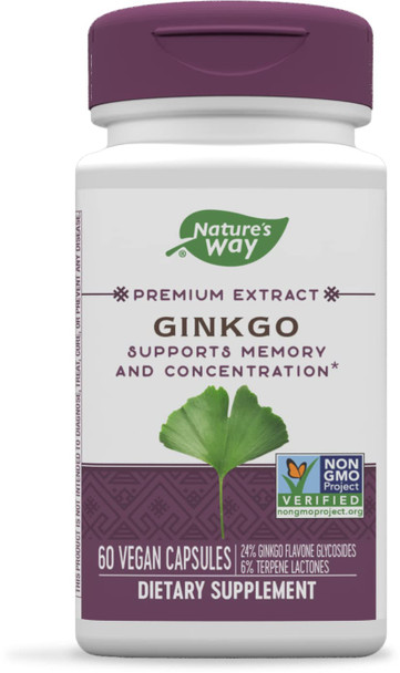 Nature's Way Natures Ginkgo Standardized Vegetarian capsule , 60 Count