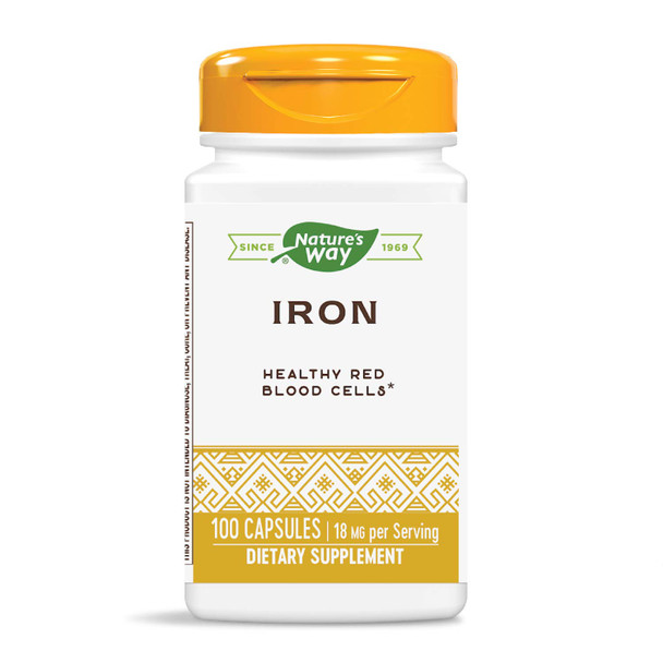 Nature's Way Iron 18 mg Capsule, 100 Count