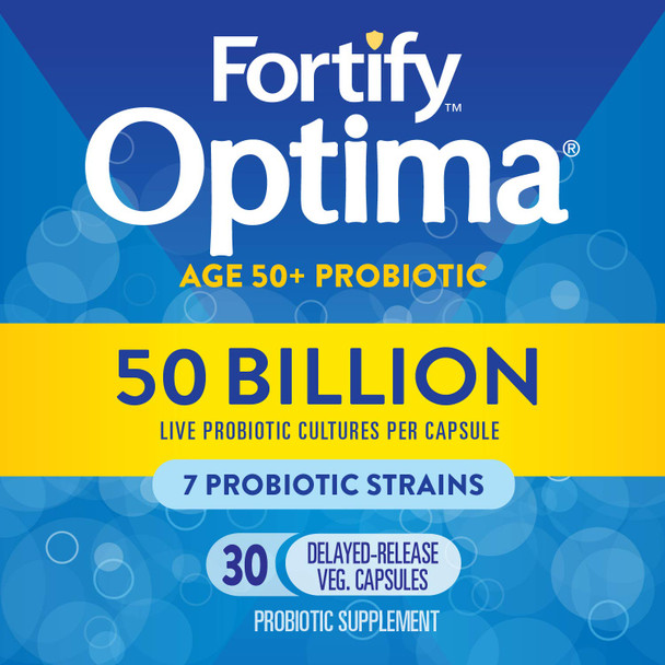 Nature's Way Fortify Optima Adults 50+ Daily Probiotic, 50 Billion Live Cultures, 7 Strains, 30 Capsules