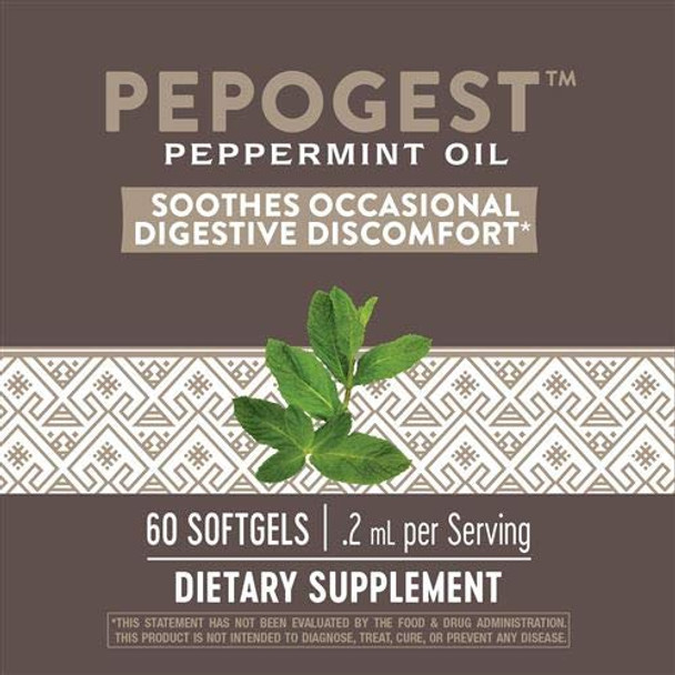Nature's Way Pepogest Peppermint Oil 60 Softgels. Pack of 3
