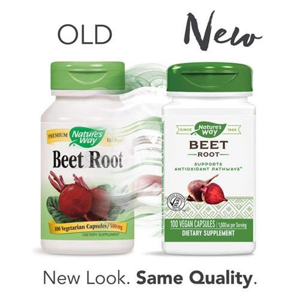 Nature's Way Beet Root 500 mg, 100 Capsules, Pack of 2